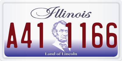 IL license plate A411166