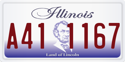 IL license plate A411167