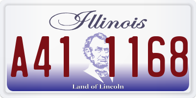 IL license plate A411168