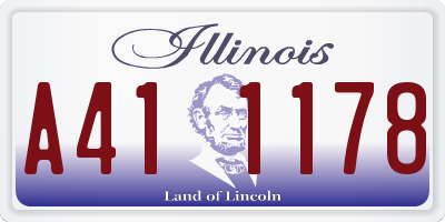 IL license plate A411178