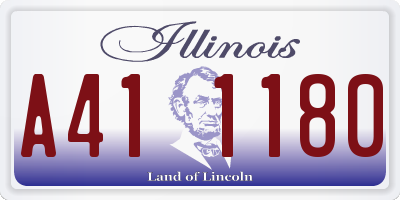 IL license plate A411180