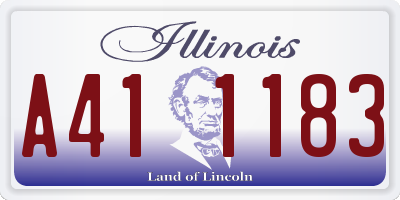 IL license plate A411183