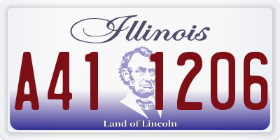 IL license plate A411206