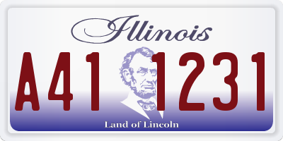 IL license plate A411231