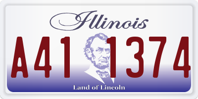 IL license plate A411374