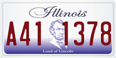 IL license plate A411378