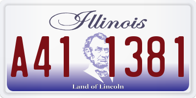 IL license plate A411381