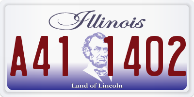 IL license plate A411402