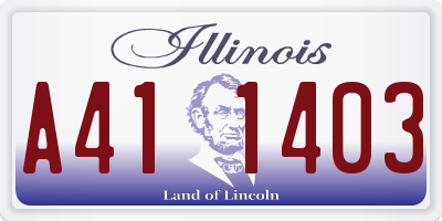 IL license plate A411403