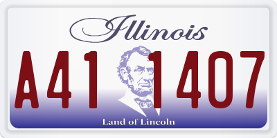 IL license plate A411407