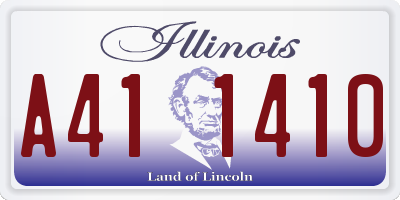 IL license plate A411410