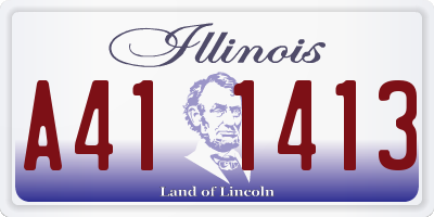 IL license plate A411413