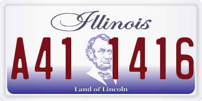 IL license plate A411416