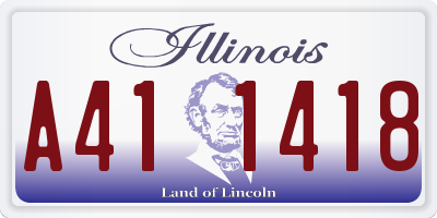 IL license plate A411418