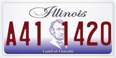 IL license plate A411420