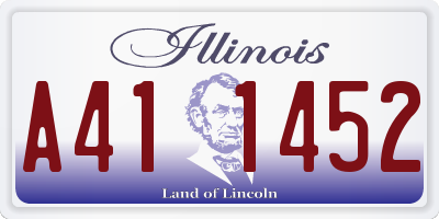 IL license plate A411452