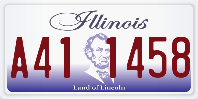 IL license plate A411458