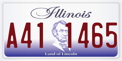 IL license plate A411465