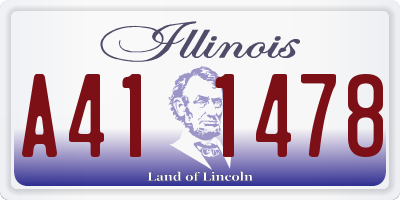 IL license plate A411478