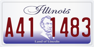 IL license plate A411483