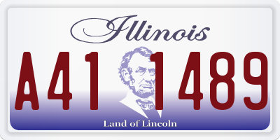 IL license plate A411489