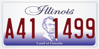 IL license plate A411499