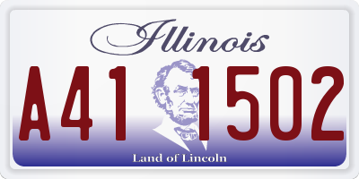 IL license plate A411502