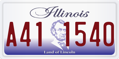 IL license plate A411540