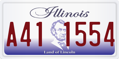 IL license plate A411554
