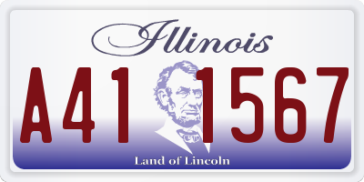 IL license plate A411567