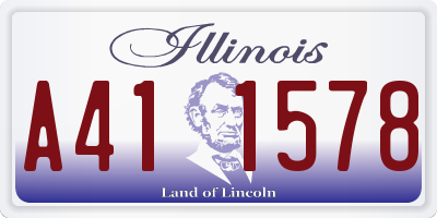 IL license plate A411578