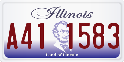 IL license plate A411583