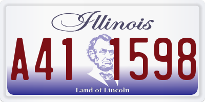 IL license plate A411598