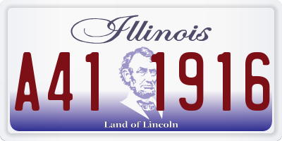 IL license plate A411916
