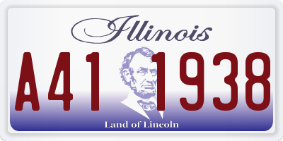 IL license plate A411938