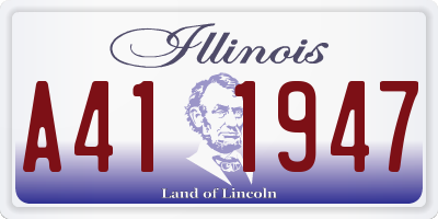 IL license plate A411947