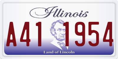 IL license plate A411954