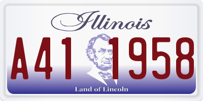 IL license plate A411958