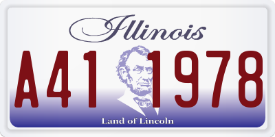 IL license plate A411978
