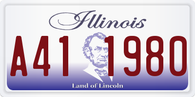 IL license plate A411980