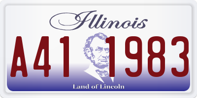 IL license plate A411983