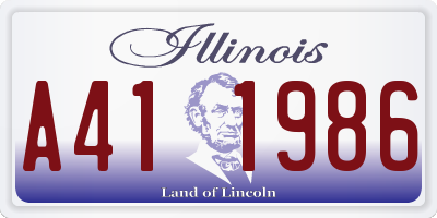 IL license plate A411986