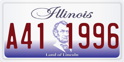 IL license plate A411996