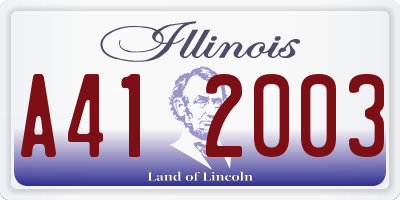 IL license plate A412003