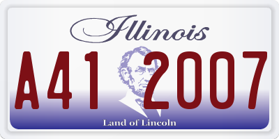 IL license plate A412007