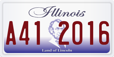 IL license plate A412016