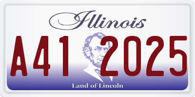 IL license plate A412025