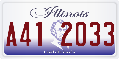 IL license plate A412033