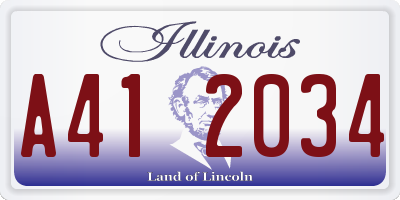 IL license plate A412034