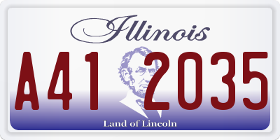 IL license plate A412035